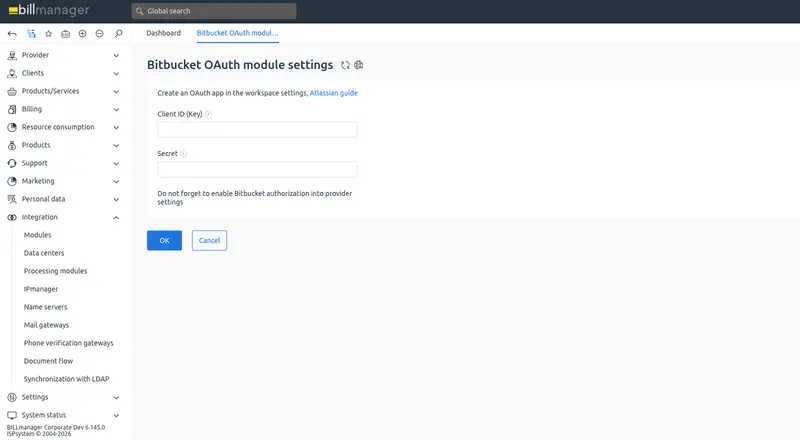 Bitbucket OAuth login for billmanager — 4