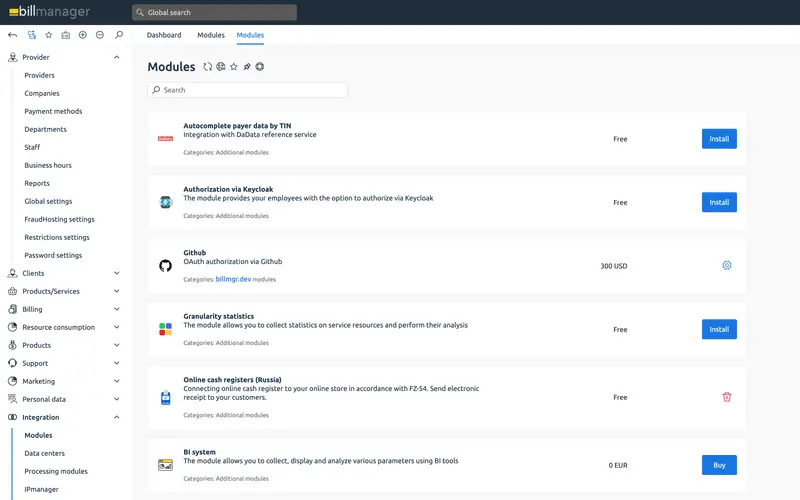 GitHub OAuth login for billmanager — 3