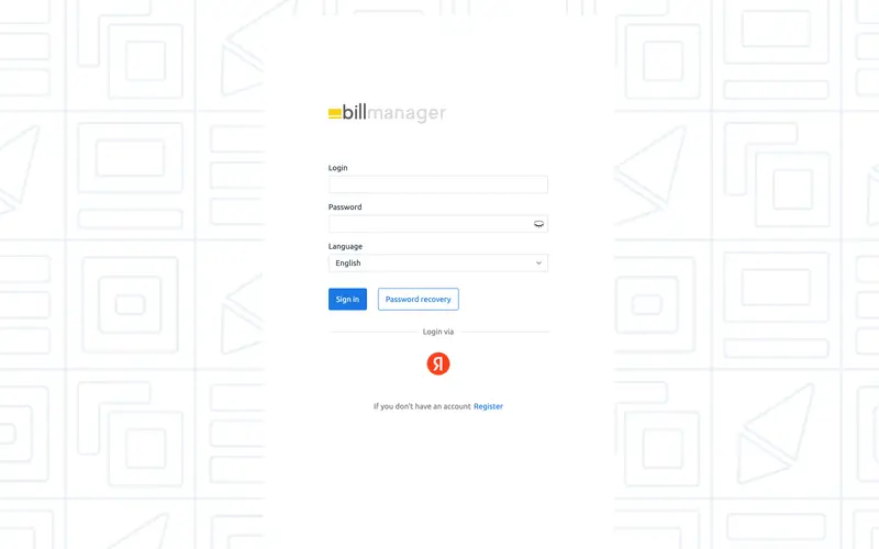 Yandex ID OAuth login for billmanager — 2