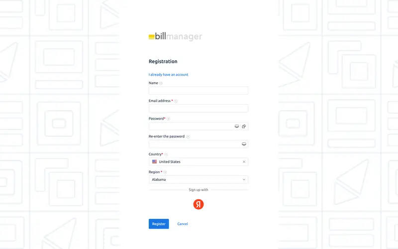 Yandex ID OAuth login for billmanager — 1